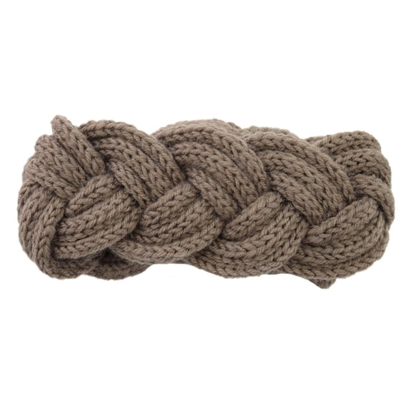 NICERIO 4Pcs Braid Design Wool Yarn Headbands for Warmth during Walking Running and Travel
