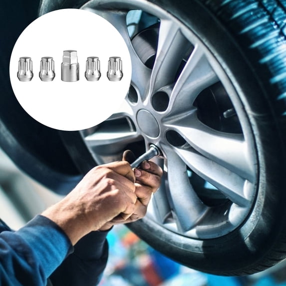 NICERIO 4Pcs Anti Theft Wheel Lock Nut for Car Suitable for Steel and Alloy Wheels