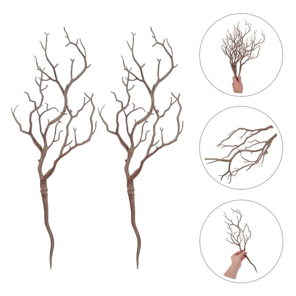 NICERIO 4Pcs Decorative Branches for Wall and Tabletop Natural Looking Brown Faux Branches
