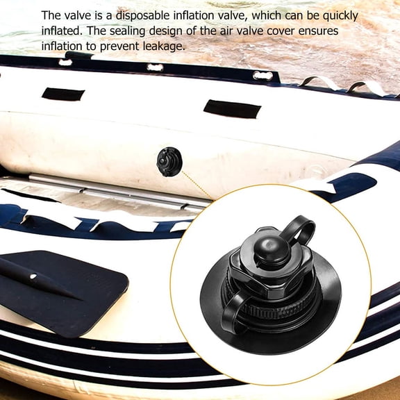 NICERIO 4Pcs Inflation Pump Hose Adapter PVC Black for Inflatable Boats Kayak Airbed Canoe Pool Raft Rubber Dinghy