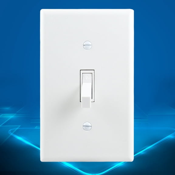 NICERIO 4Pcs Mechanical Toggle Switch with LED Light Home Wall Panel White Pc Insulated