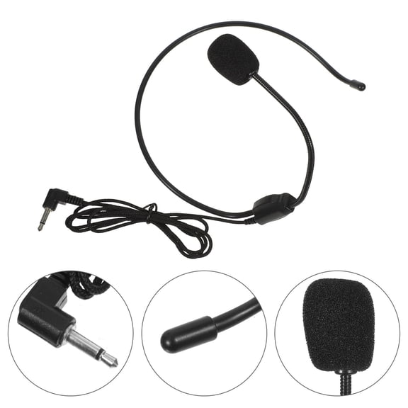 NICERIO 4Pcs Microphone Headset with Voice Amplifier for Recording and Stage Use Black Color