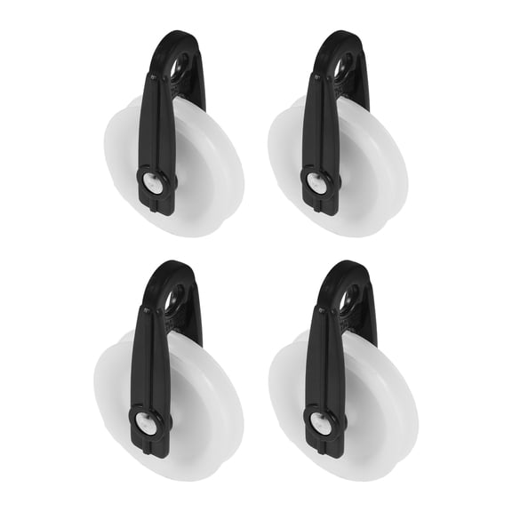 NICERIO 4Pcs Nylon Clothesline Pulley Wheel for Backyard Laundry Line with Uv Resistant Outdoor Material