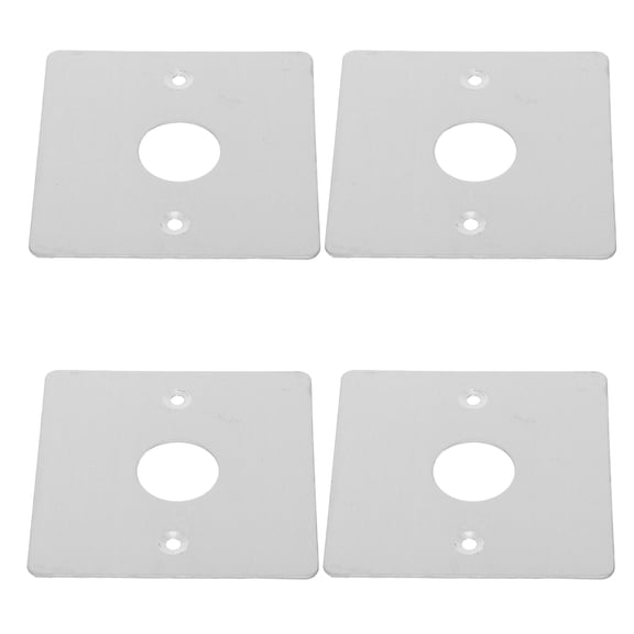 NICERIO 4Pcs Plated Silver Flat Cover Plate Metal Blank Socket Cover for Electrical Outlet