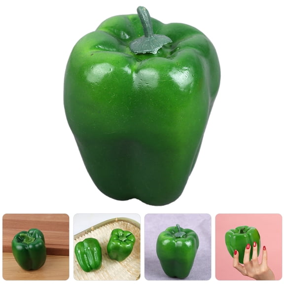 NICERIO 4Pcs Simulated Green Pepper Props Foam Lightweight Artificial Vegetables for Table