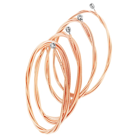 NICERIO 4Pcs Universal Rose Plated Gold Bass Guitar Strings with Tight Winding Design