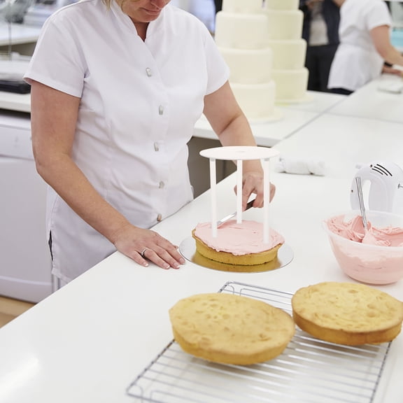 NICERIO 4Sets Reusable White Plastic Cake Divider Set for Tiered Cake Stand and Wedding Reception
