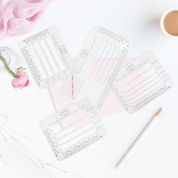 NICERIO 4pcs Envelope Addressing Guide Stencil for Letter Address Template Transparent Material
