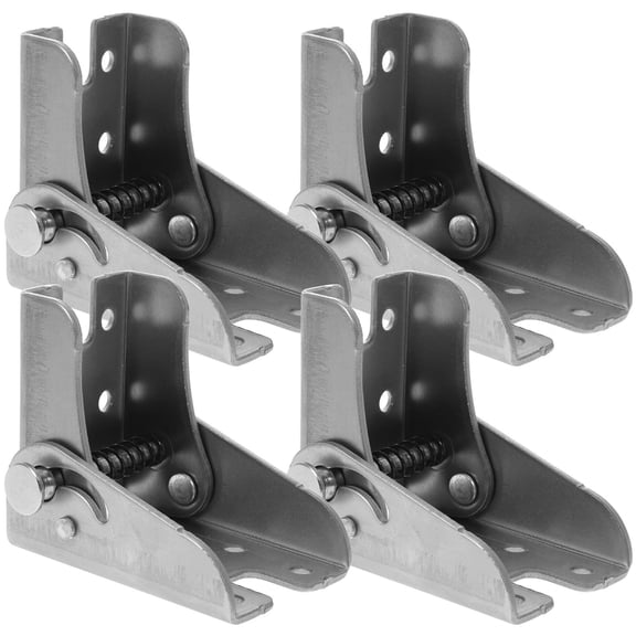 NICERIO 4pcs Folding Corner Bench Hinge Iron Silver Locking Mechanism for DIY Enthusiasts