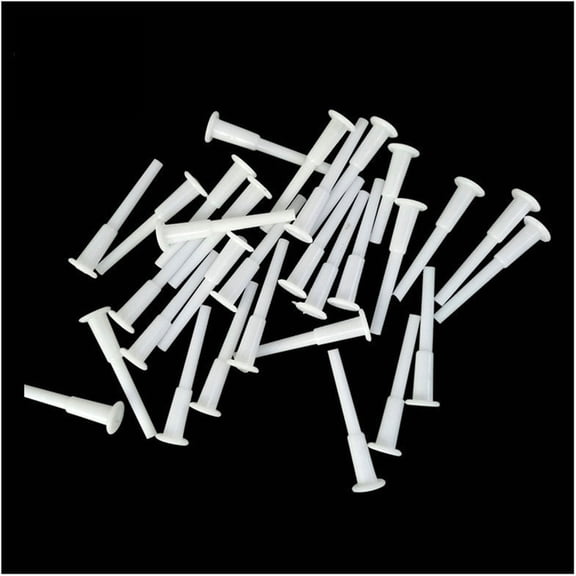 NICERIO 50Pcs White Ball Plug Air Inflation Tool for Sports Fitness Gym Ball Use