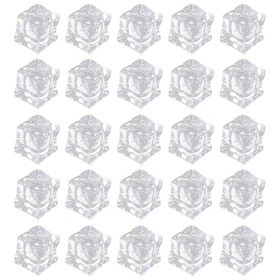 NICERIO 50Pcs Faux Ice Square Cubes Decoration for Food Display