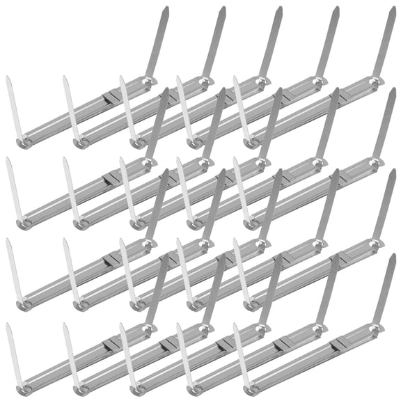 NICERIO 50Pcs Plated Silver Metal Prong Fasteners for File Binding with Smooth Surface and Construction
