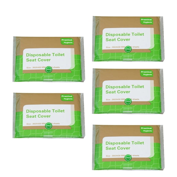 NICERIO 50pcs of Toilet Seat Cover Disposable Wood Pulp Non Slip Rectangular Toilet Accessory for Home Travel