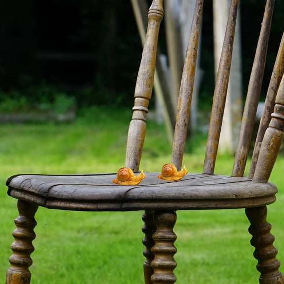 NICERIO 5Pcs Garden Tiny Statues Brown Snail Figurines Creative Design for Wedding Decor
