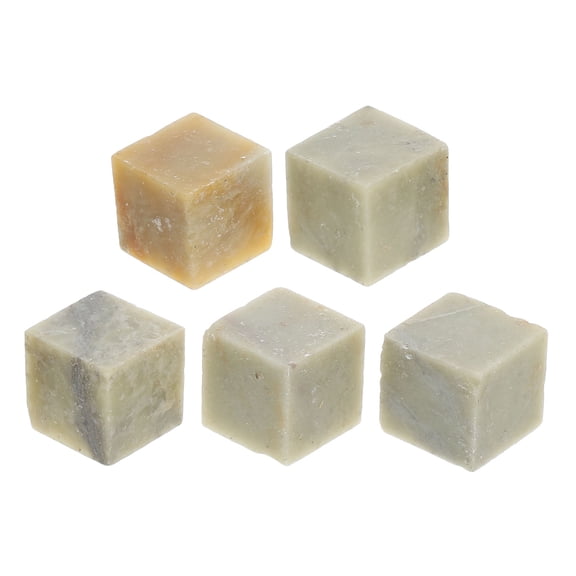 NICERIO 5Pcs Green Qingtian Stone Seal for DIY Calligraphy and Custom Name Stamp Carving