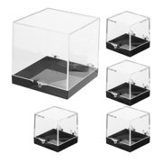 NICERIO 5-Pack Transparent Plastic Specimen Display Cases for Mineral Collection Storage and Showcase