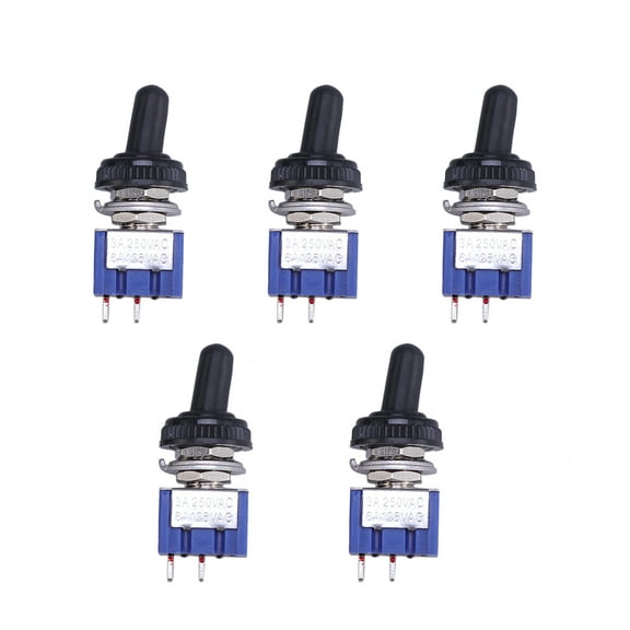 NICERIO 5Pcs Toggle Switch Cover Metal Portable Carry Waterproof Cover Blue for Outdoor Use