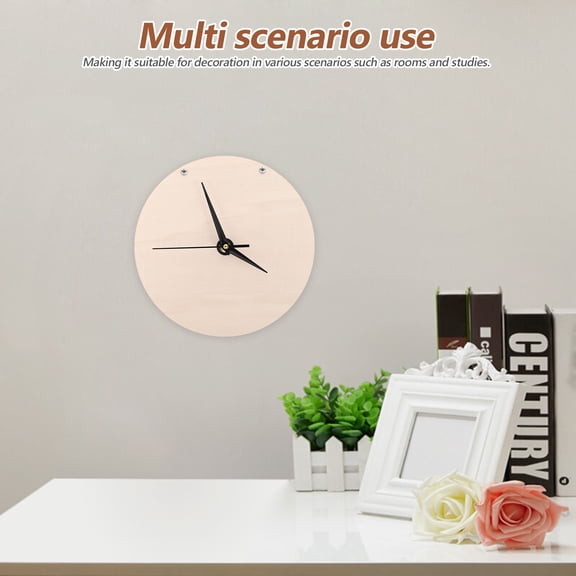 NICERIO 5Set Round Wooden Clock Face Sets for DIY Crafting with Quiet Silent Clock Movements