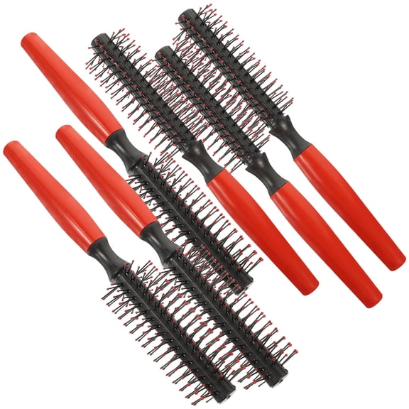 NICERIO 6Pcs Black Salon Hair Brushes with Anti Static Rollers for Wet and Dry Hair