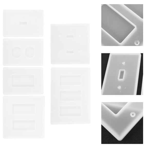 NICERIO 6Pcs Crystal Drop Mold for Resin Casting Switch Panel with Silicone Material DIY Use