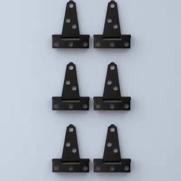 NICERIO 6Pcs Heavy Duty Black T Shaped Gate Hinges Iron Material for Home Door Use