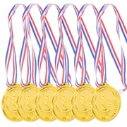 NICERIO 6Pcs Golden Decorative Soccer Medals for Winner Awards Party Game Accessories