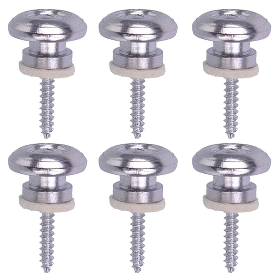 NICERIO 6Pcs Guitar Strap Locks Plated Silver Metal Nails for Secure Bass and Guitar Strap Fixation