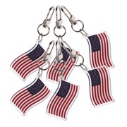 NICERIO 6Pcs Usa Flag Acrylic Keychains Durable Patriotic Key Holder for Keys Decoration