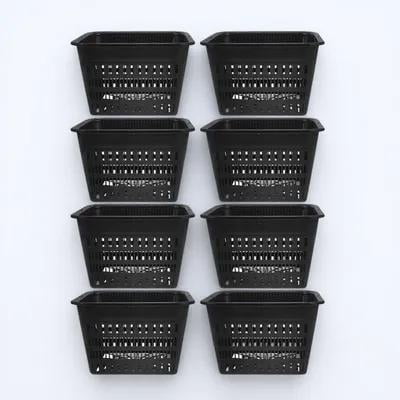 NICERIO Black Hydroponic Baskets for Vegetables Fruits Flowers Home Gardening 8Pcs