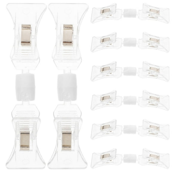 NICERIO Clear Plastic Label Clips 8Pcs Secure Hold for Merchandise Signage