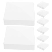 NICERIO 8Pcs Weatherproof White PVC Fence Post Caps No Tool Installation Deck Post Covers