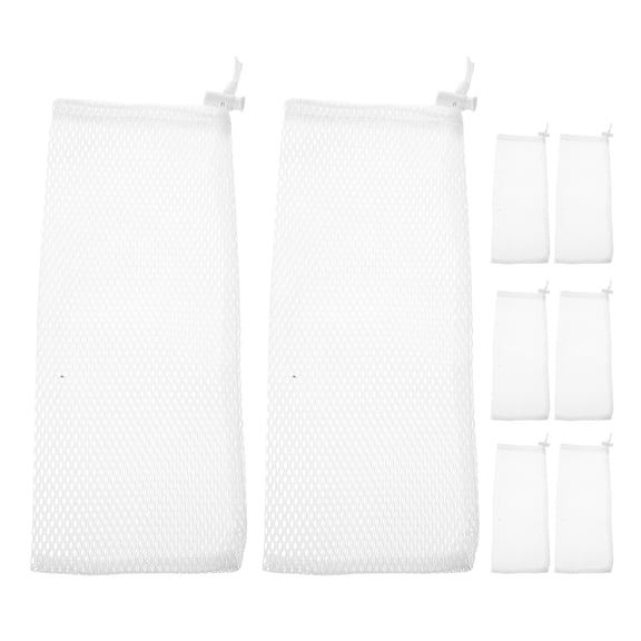 NICERIO 8Pcs White Polyester Sock Bird Feeder Bags Durable Tear Resistant Feeding Net