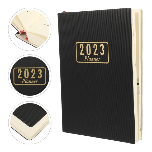 NICERIO Academic Planner Black Note Book for Staff Students and Teachers with Practical Design