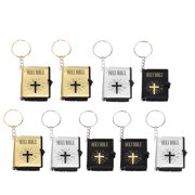 NICERIO Set of 9 Assorted Color Bible Keychains, Attractive Hanging Decorations for Keys, Bags, and Accessories