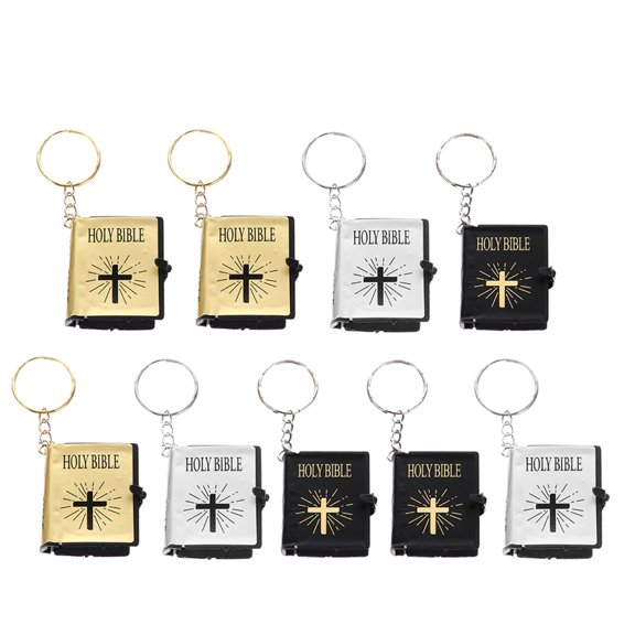 NICERIO Assorted Color Bible Keychain Set of 9 Attractive Hanging Decorations for Bags or Keys