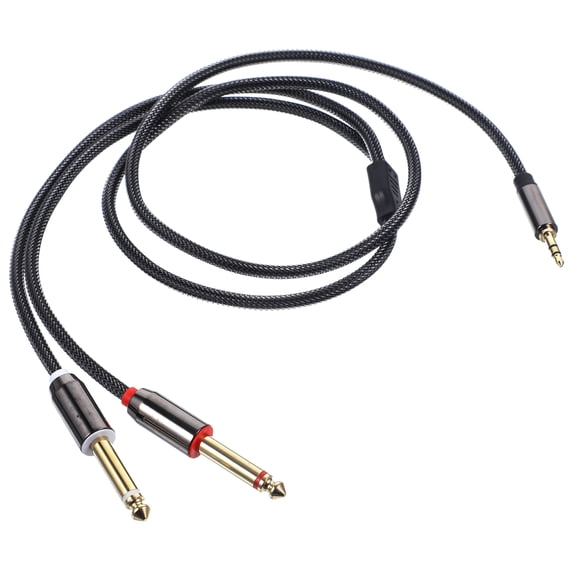 NICERIO Stereo Jack to Dual Mono Jacks Audio Splitter 3.5mm to 6.35mm with Nylon Braided Cable
