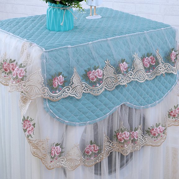NICERIO Automatic Impeller Roller Cover Green Washing Machine Protector with Lace Floral Decoration