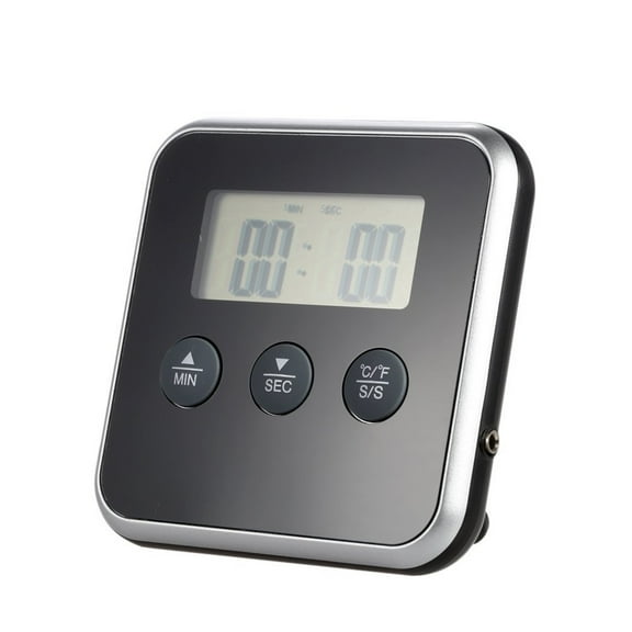 NICERIO Digital Thermometer for Kitchen with Programmable Temp and Alarm Black