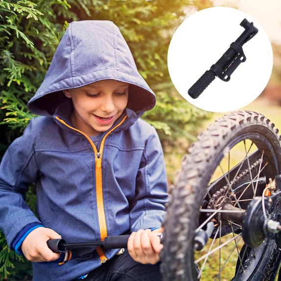 NICERIO 1Set Lightweight Black Multifunctional Tire Inflator Pump with Universal Air Nozzle and Portable Design