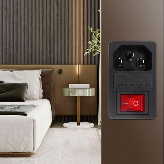 NICERIO Home Use Ac Power Socket 3 Pin with Fuse Holder and Illuminated Switch