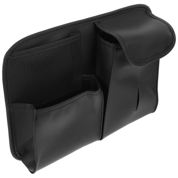 NICERIO Black Car Organizer Case with Adjustable Length for Backseat Storage and Phone Holder