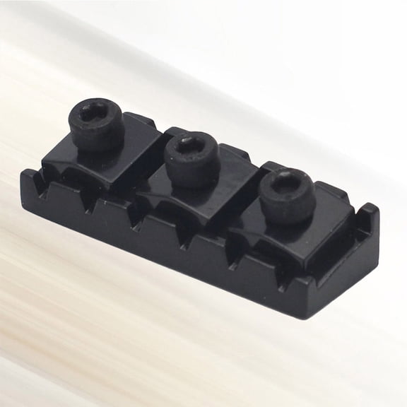 NICERIO Black Guitar Bridge Locking Nut Set with String Lock and Mounting Screws for Electric Guitar