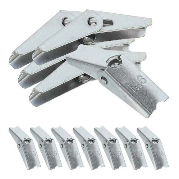 NICERIO Bolt Anchors For Drywall 12Pcs Toggle Anchor Galvanized Iron Silver Install