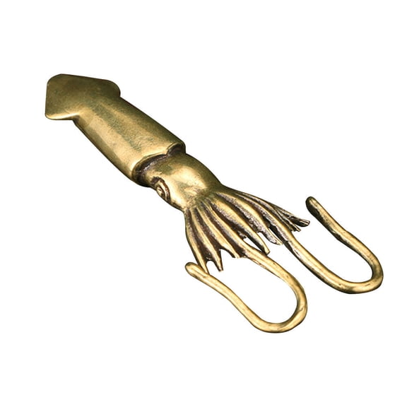 NICERIO Brass Cuttlefish Ornament Small Decorative Figurine for Retro Indoor Tabletop Display