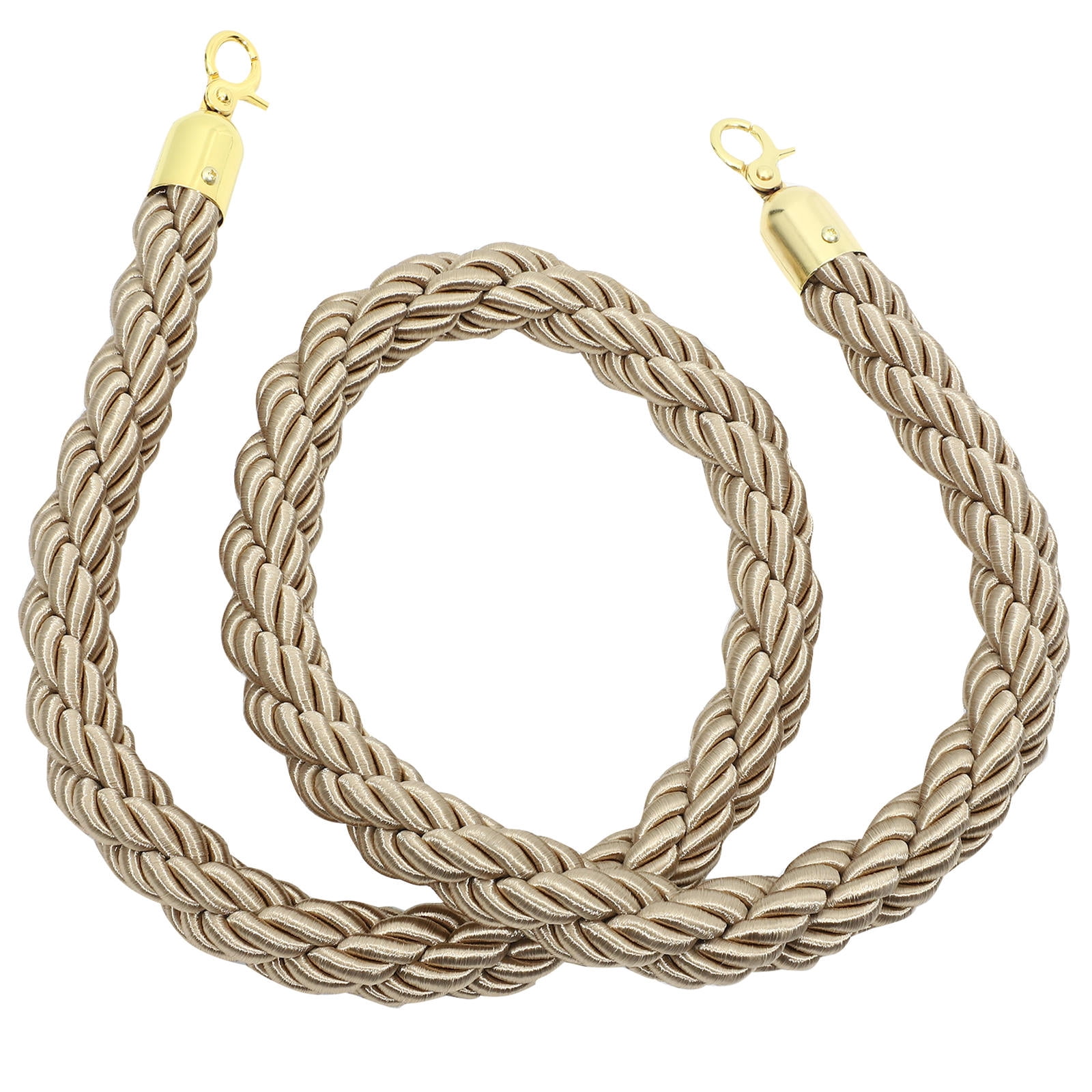Event Control Rope NICERIO Queue Barrier Rope Brown with Metal Hooks Stanchion Rope for ...