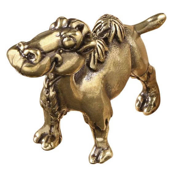NICERIO Camel Figurine Decoration Brass Crafts Decoration Golden Antique Style 1Pack