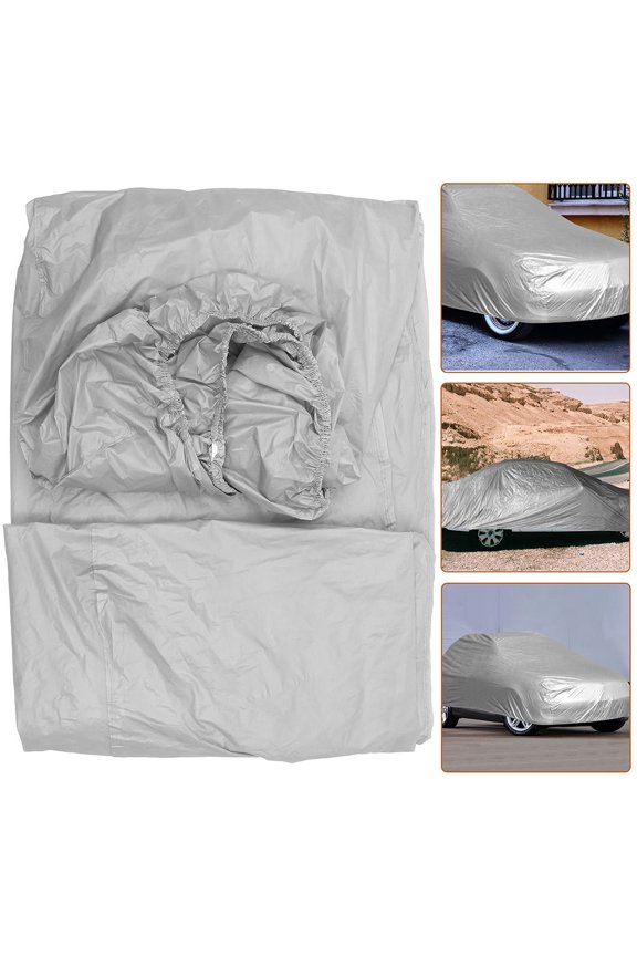 Waterproof Plated Silver Car Cover Breathable Universal Fit Protects from Sunlight and Environmental Damage