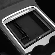 NICERIO Black ABS Center Console Tray Organizer 1 Piece for Vehicle Daily Use and Storage