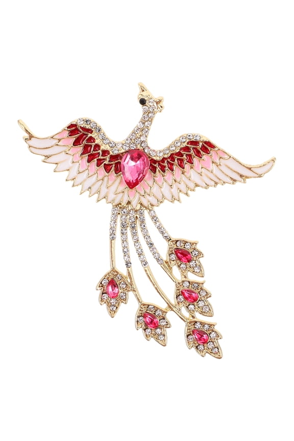 Chic Pink Crystal Rhinestone Brooch Pin Christmas Metal Accessory for Scarf Or Jacket