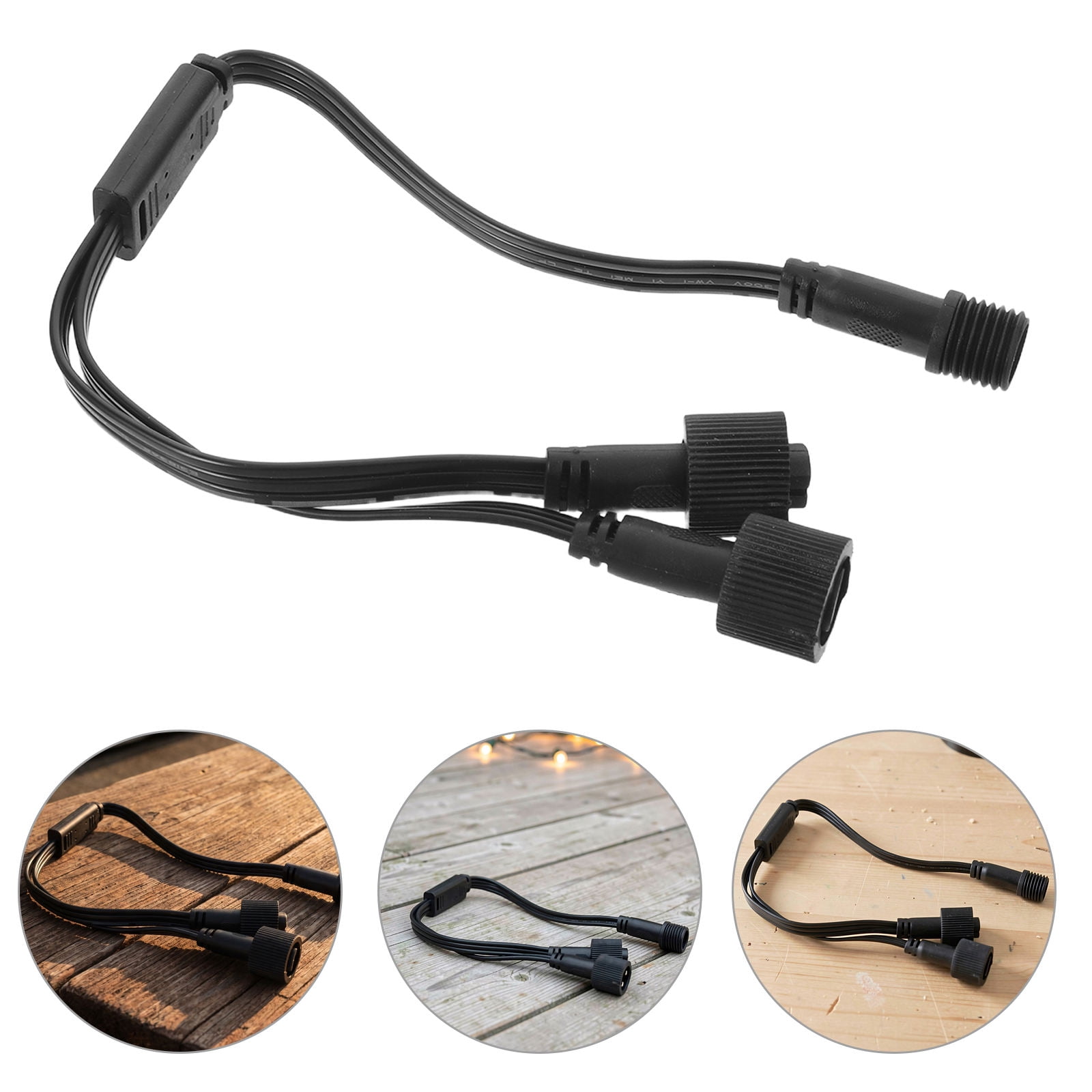 Power Splittter NICERIO Compact Outdoor Power Cord Splitter for Dual LED Light ...
